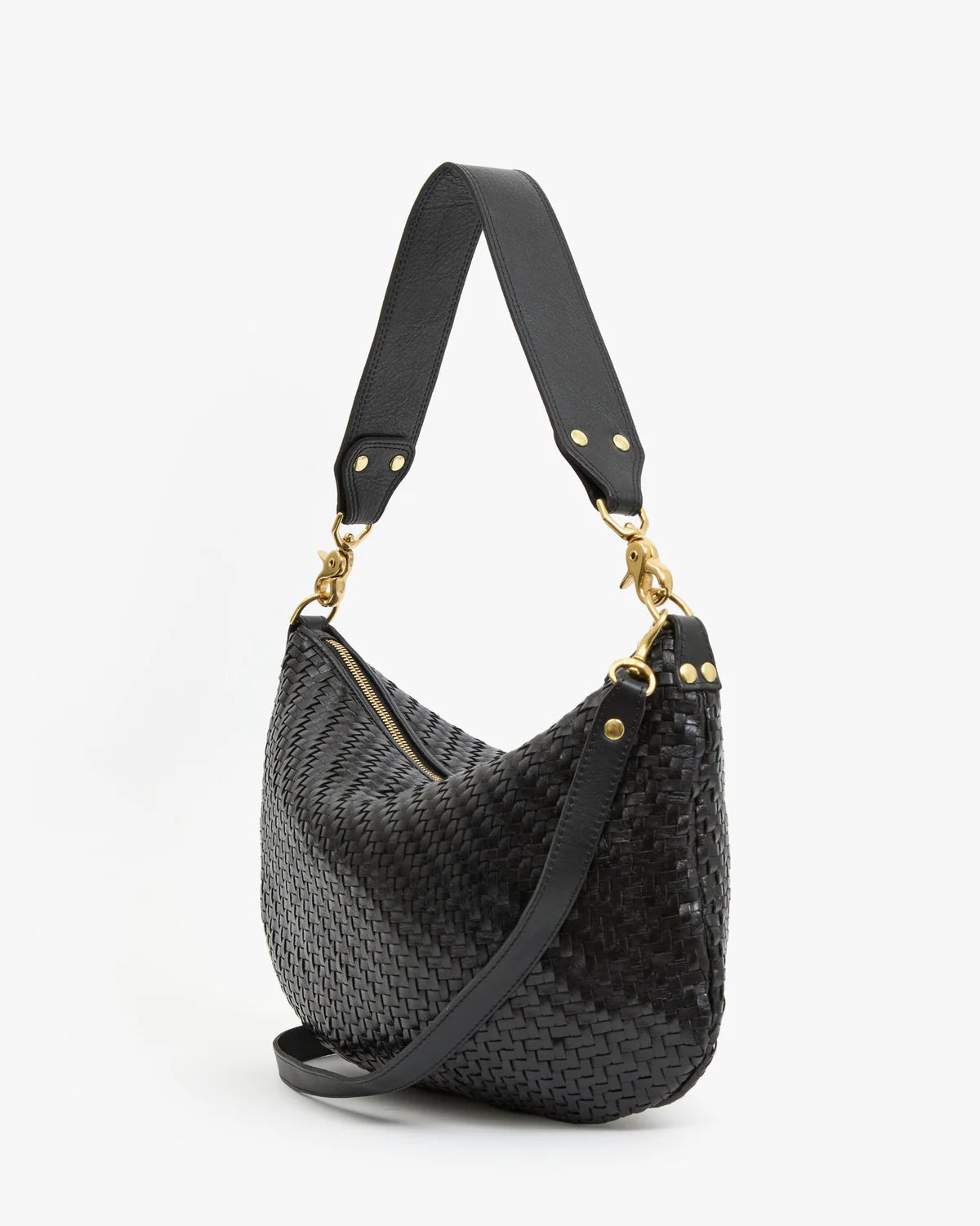 Moyen Messenger in Black Woven Zig-Zag