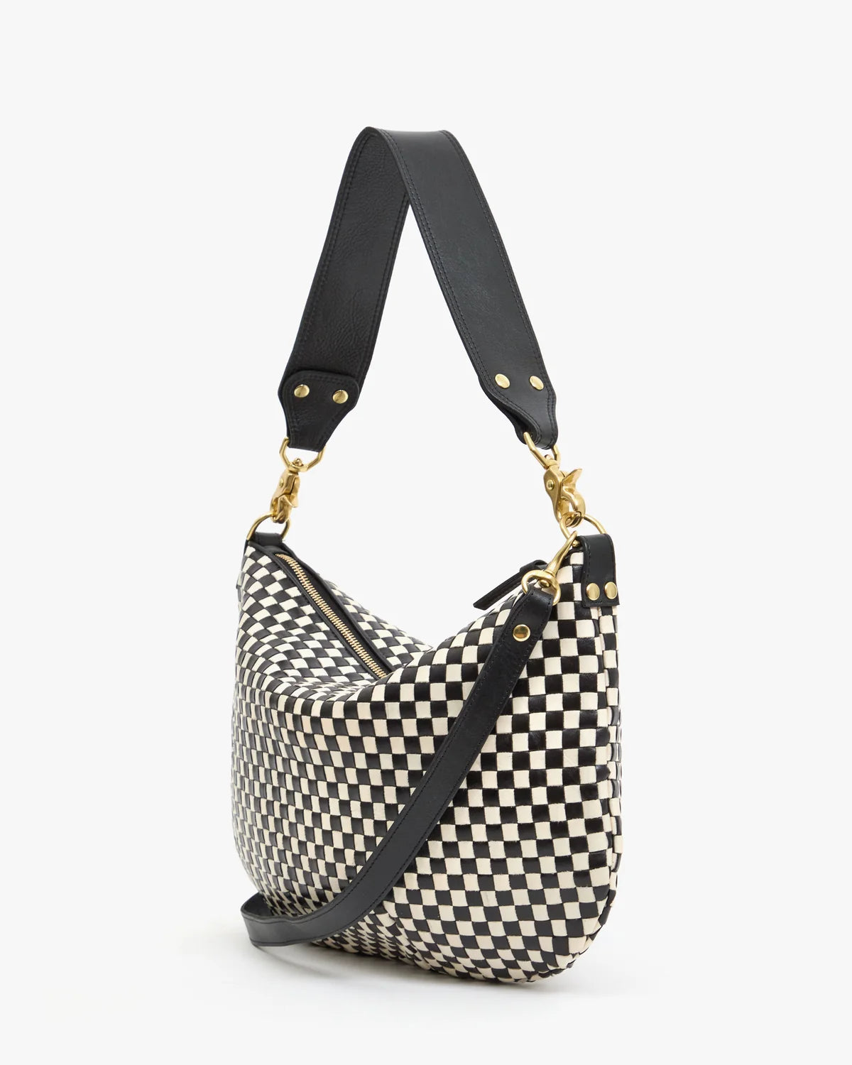 Moyen Messenger in Black/Cream Woven Checker