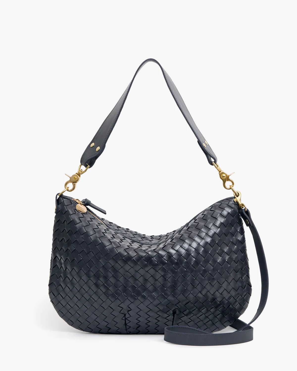 Moyen Messenger in Twilight Navy Diagonal Woven