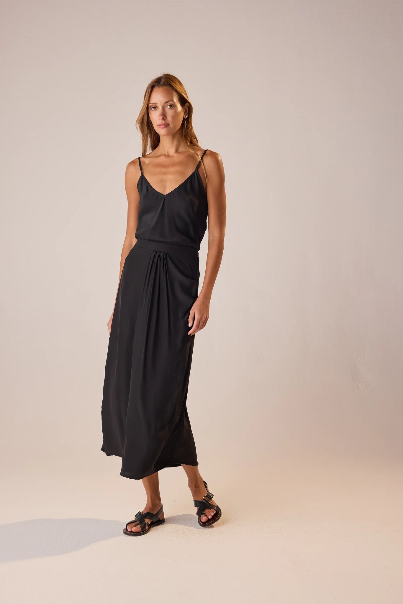 Capucine Skirt in Black Silk