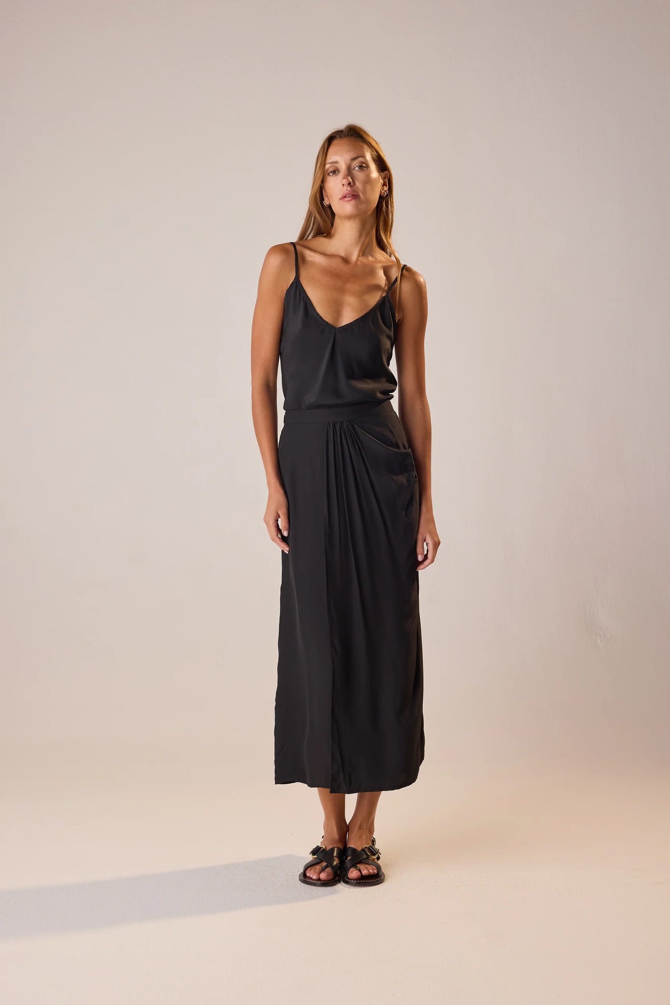Capucine Skirt in Black Silk