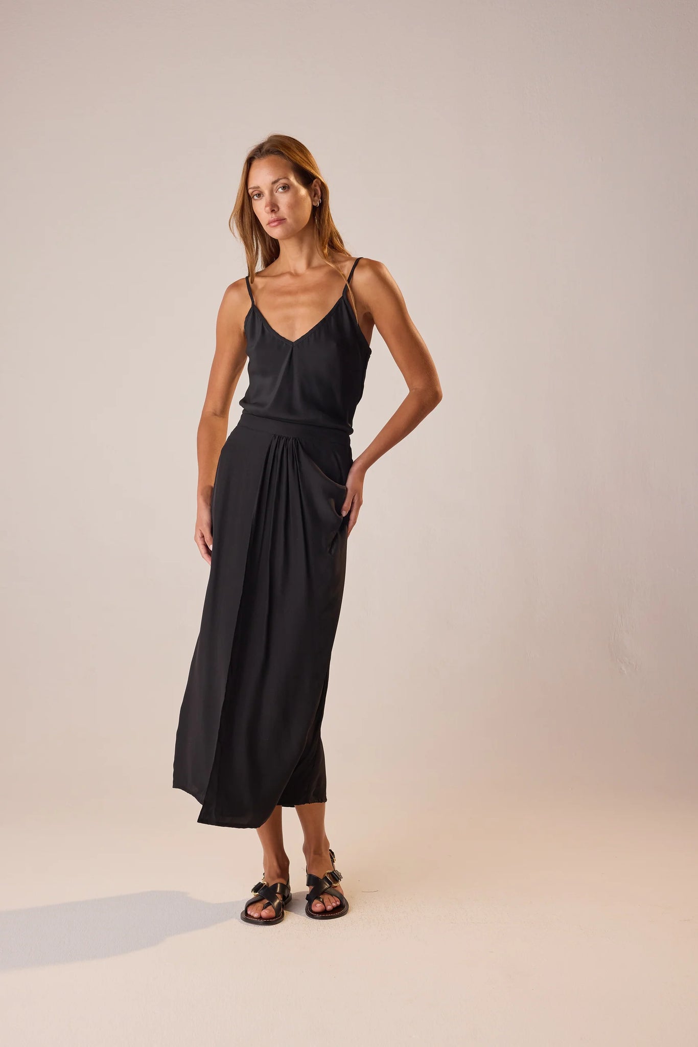 Capucine Skirt in Black Silk