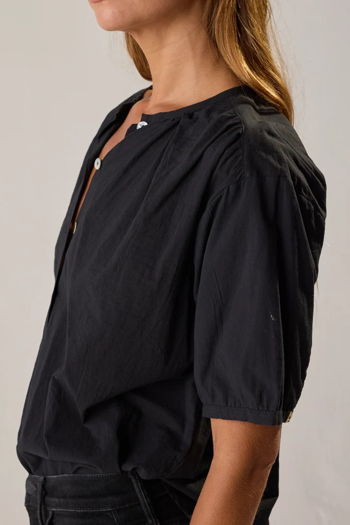 Violet Top in Black Cotton
