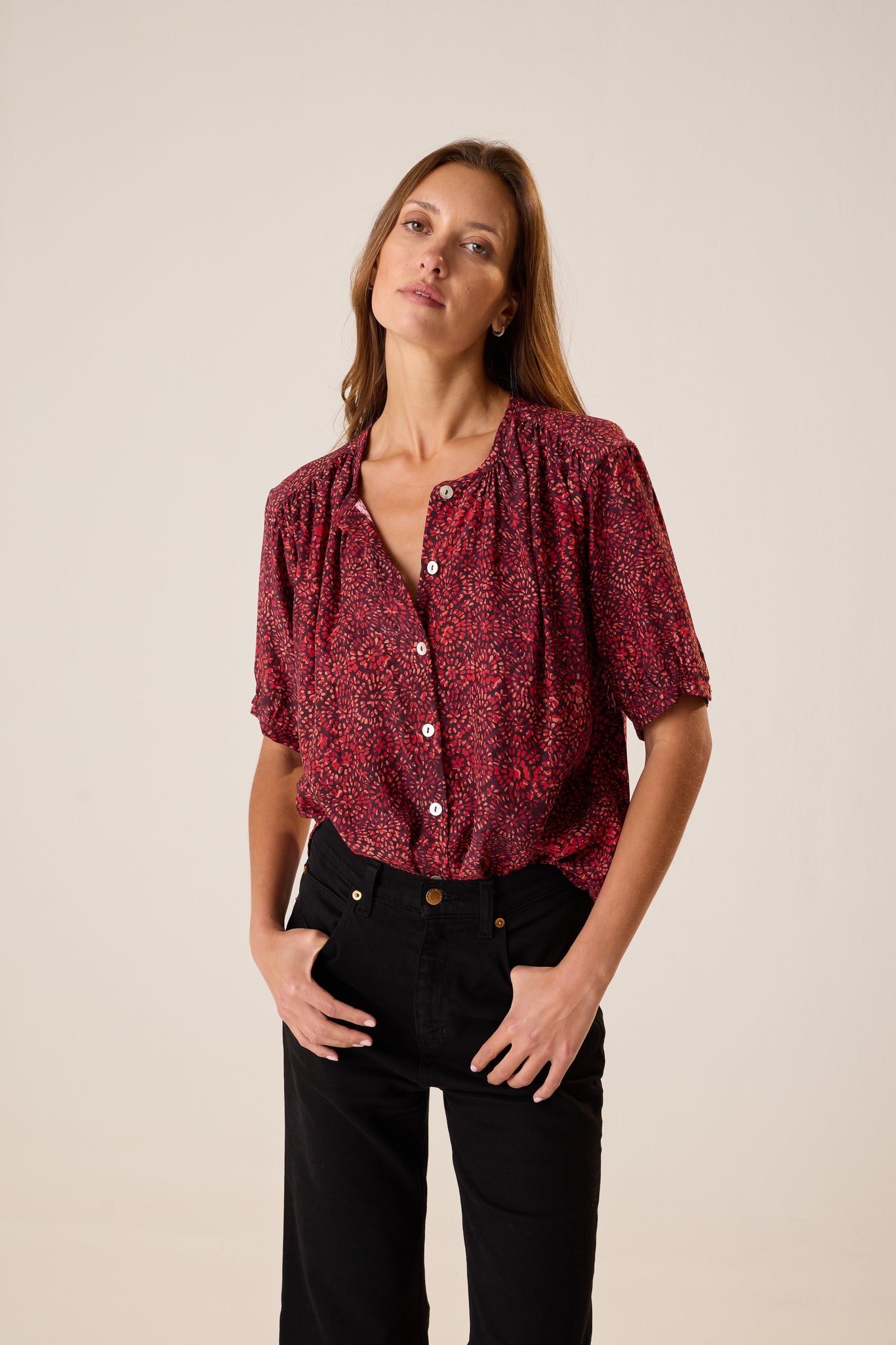 Violet Top in Sunburst Poppy