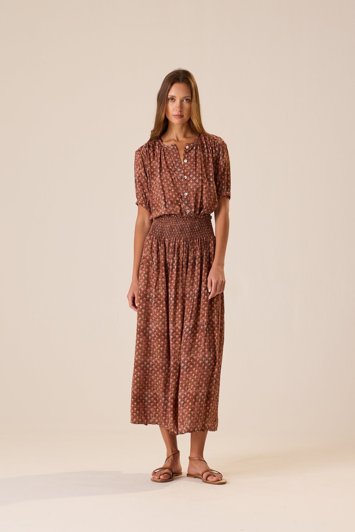 Bella Skirt in Scallop Rosewood