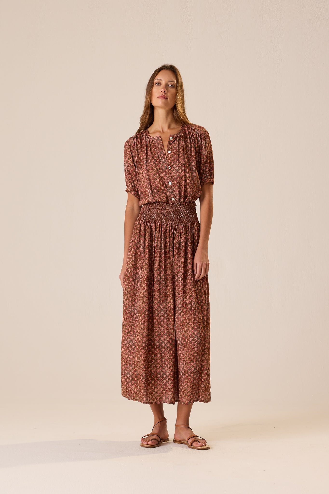 Bella Skirt in Scallop Rosewood