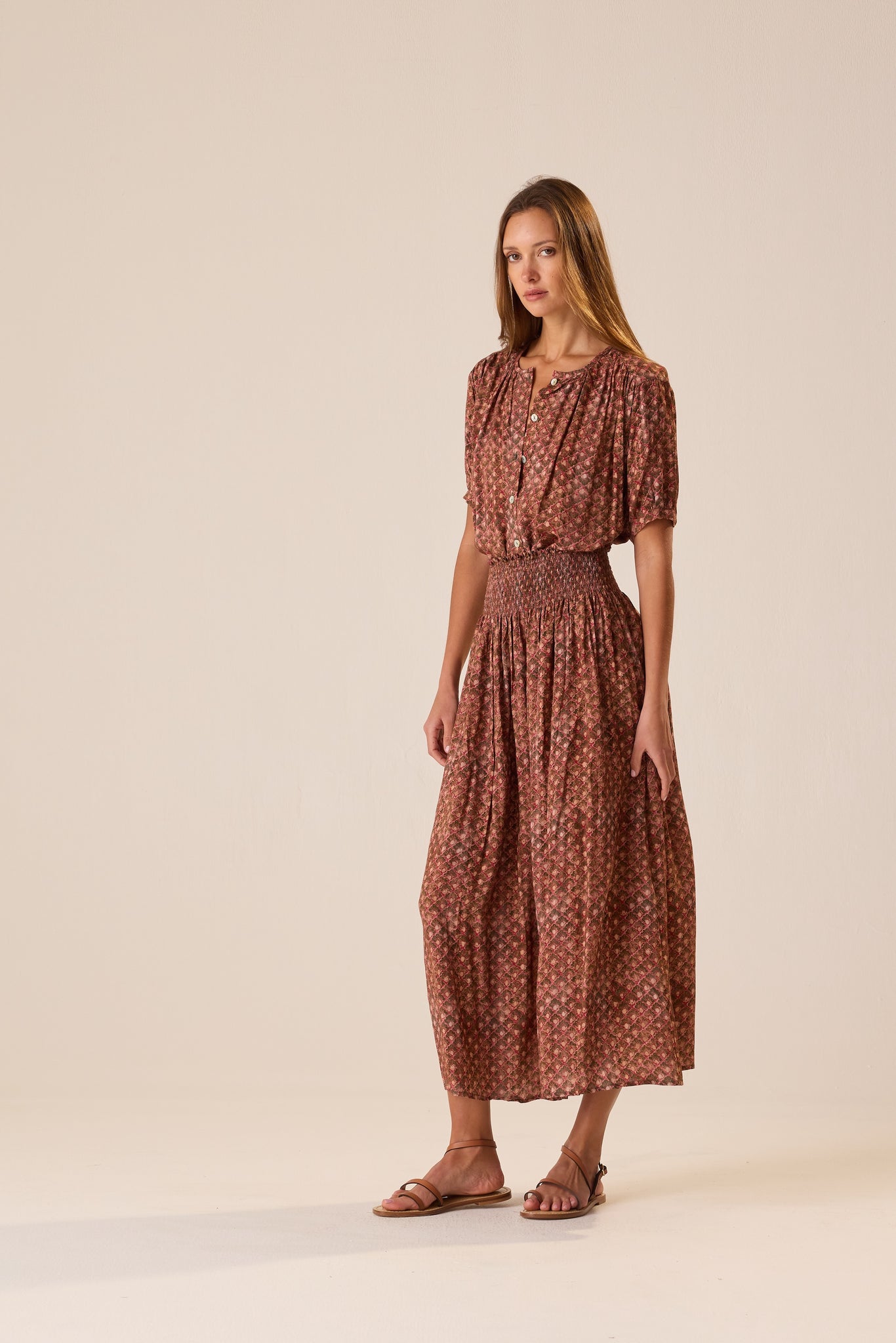 Bella Skirt in Scallop Rosewood