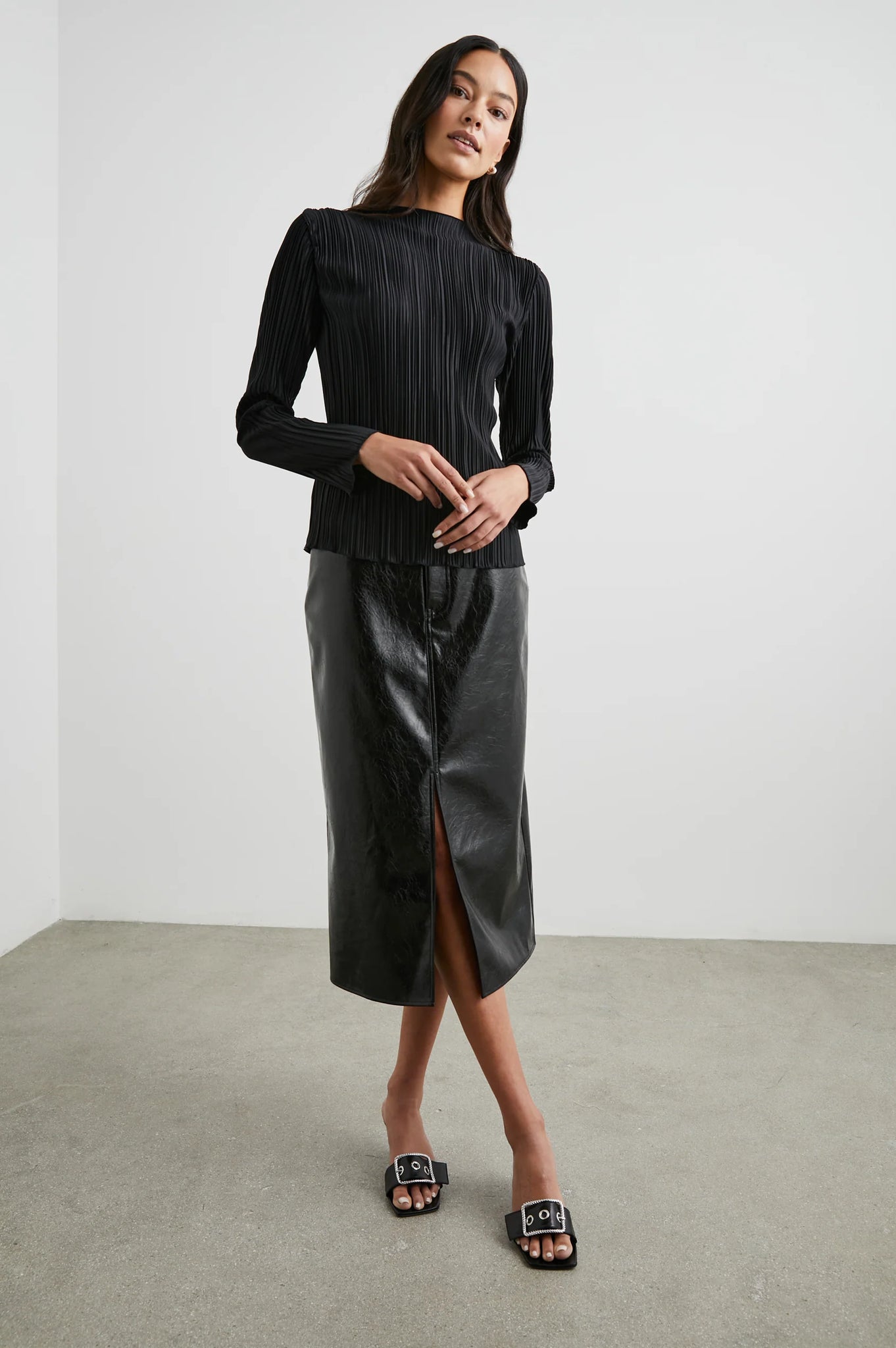 Norma Skirt in Black Patent