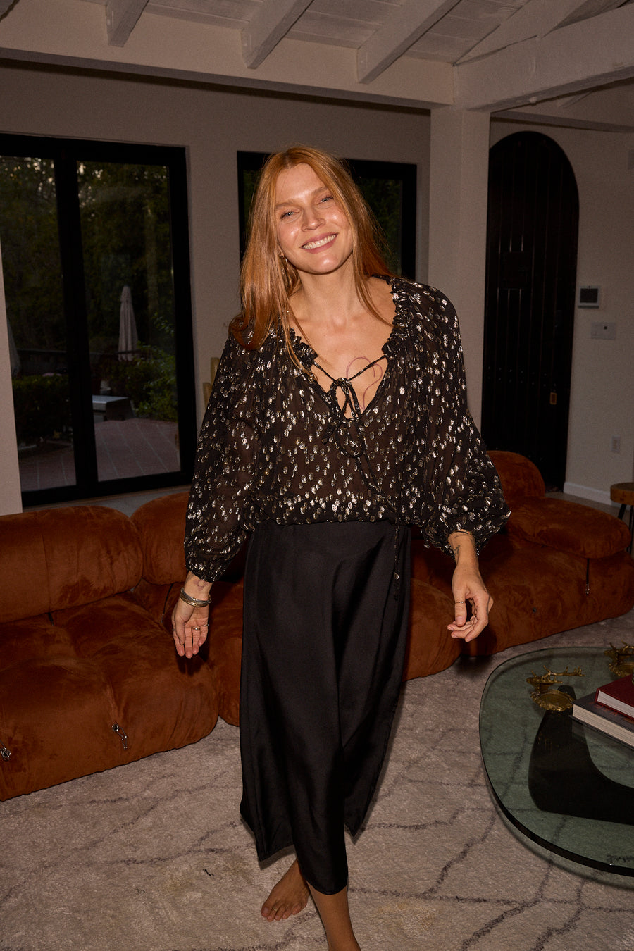 Anita Skirt in Black Silk