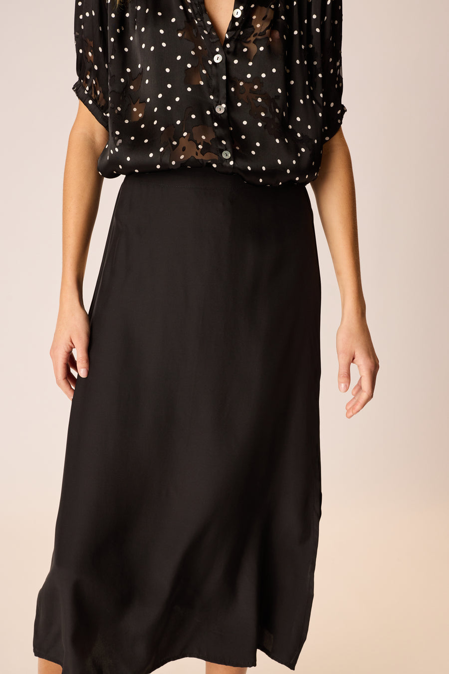 Anita Skirt in Black Silk