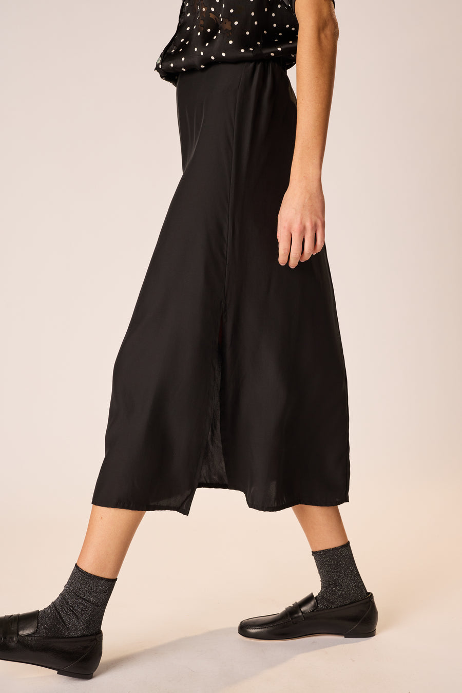 Anita Skirt in Black Silk