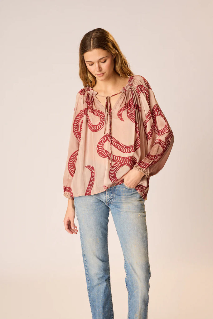 Ashley Top in Ament Snake Bone