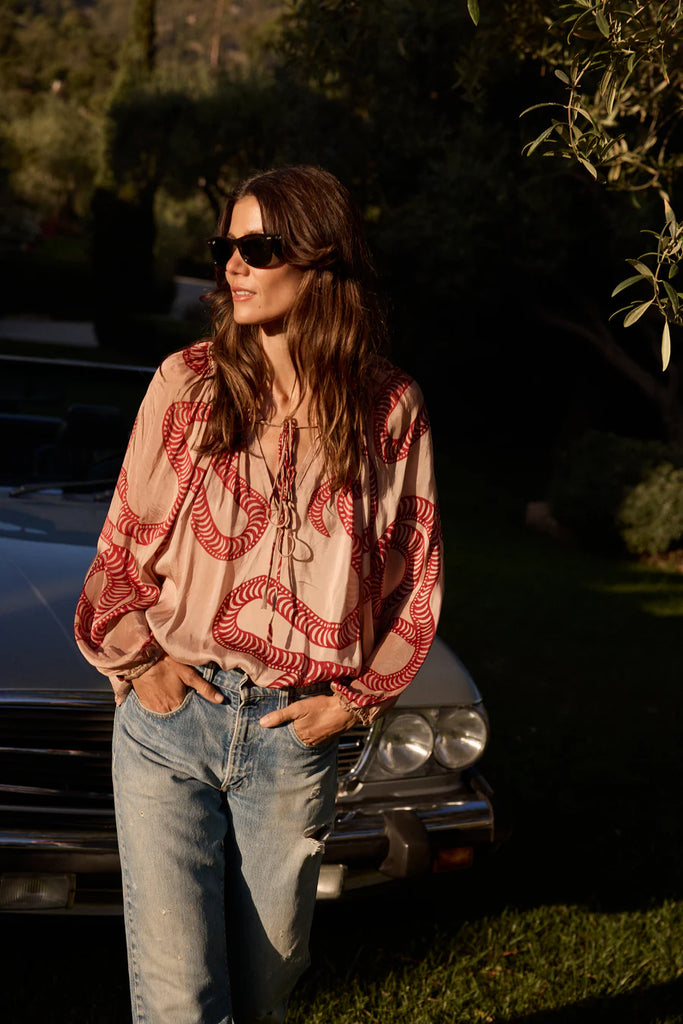 Ashley Top in Ament Snake Bone