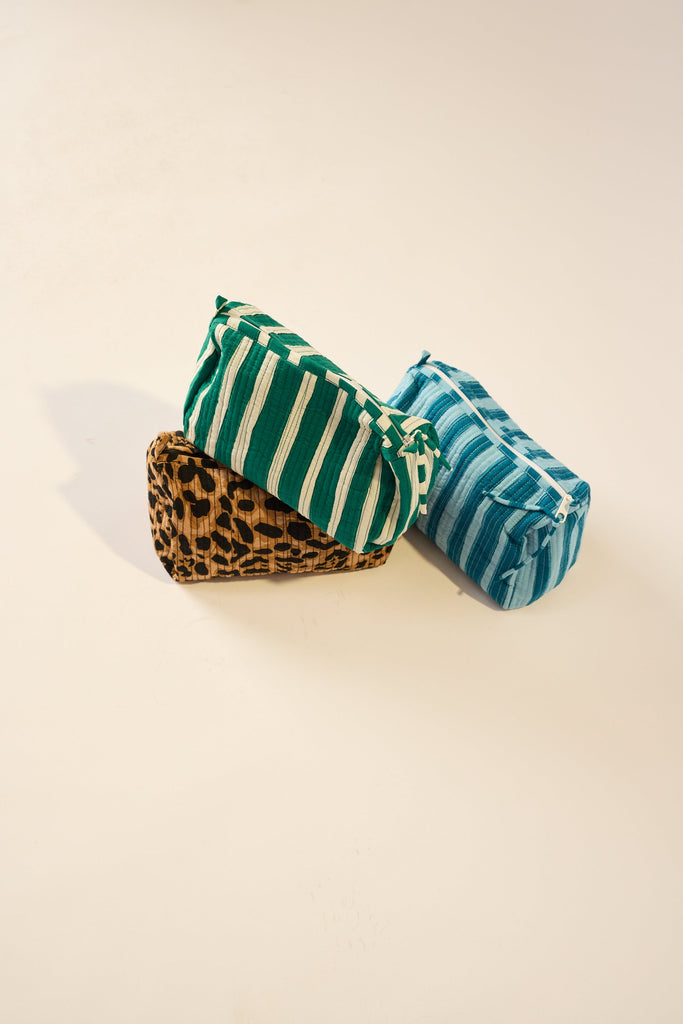 Cosmetic Bag in Batik Stripe Lawn