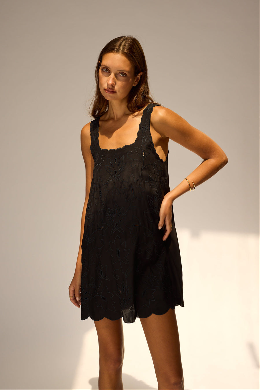 Nadia Dress in Black Silk
