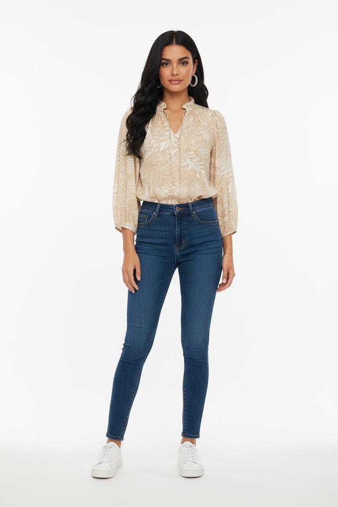 Penny Blouse in Jungle Print Agave