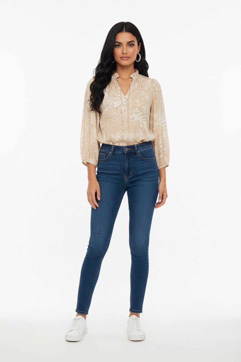 Penny Blouse in Jungle Print Agave