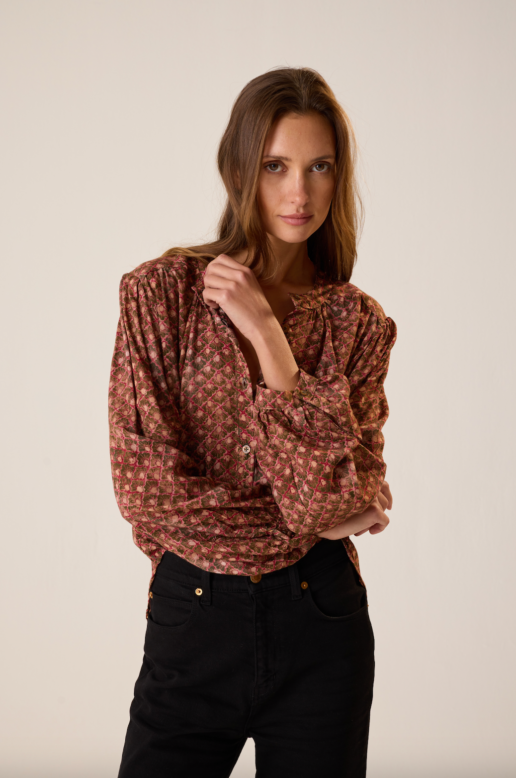 Tolan Shirt in Scallop Rosewood