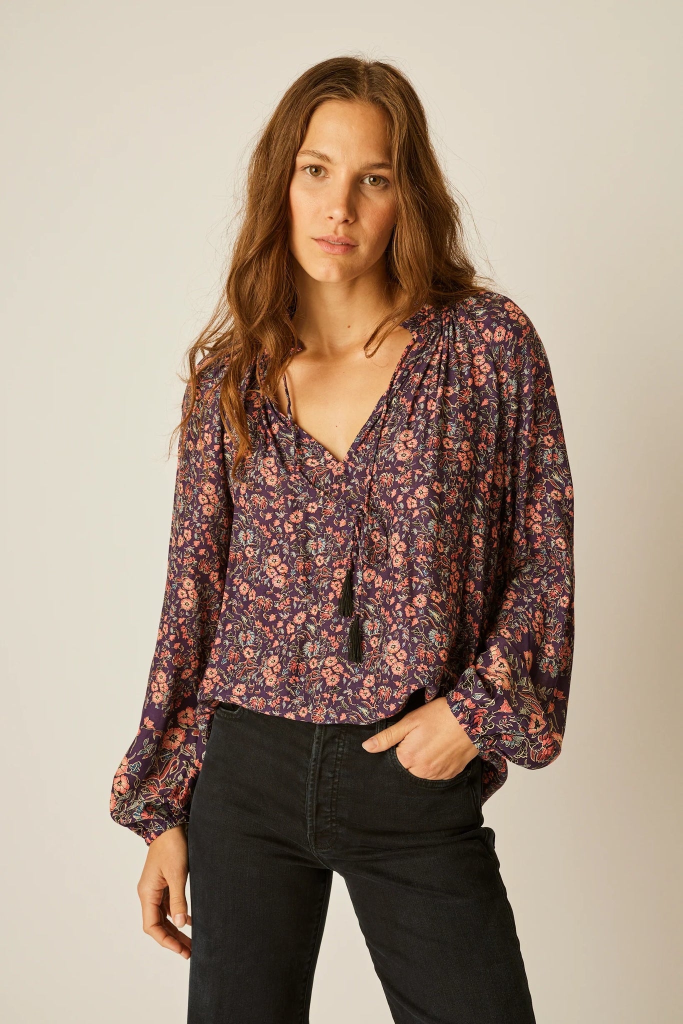 Aubergine blouse outlet