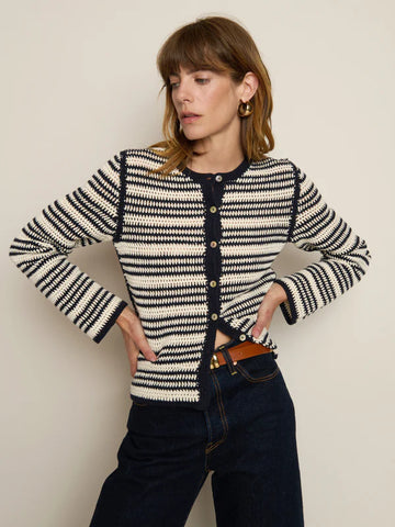 Crochet Cardigan in Crochet Seascape Stripe