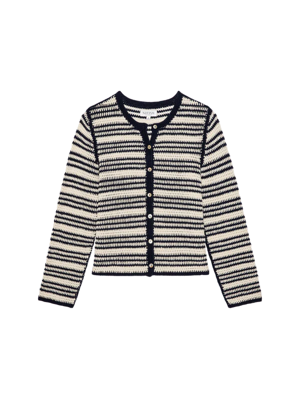 Crochet Cardigan in Crochet Seascape Stripe