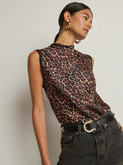 Delilah Tank in Winter Leopard - xs