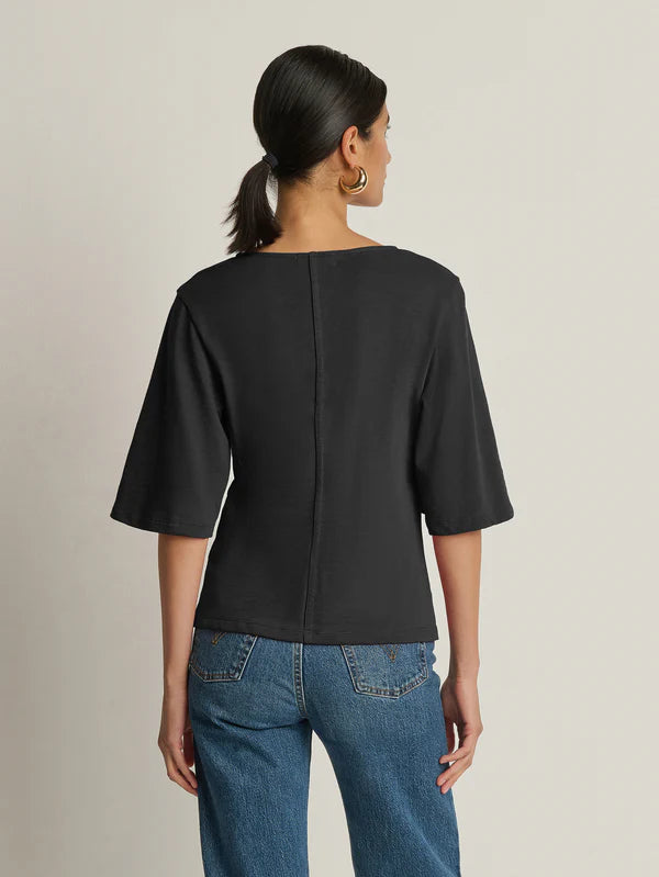 Gisela Half Sleeve Top in Jet Black