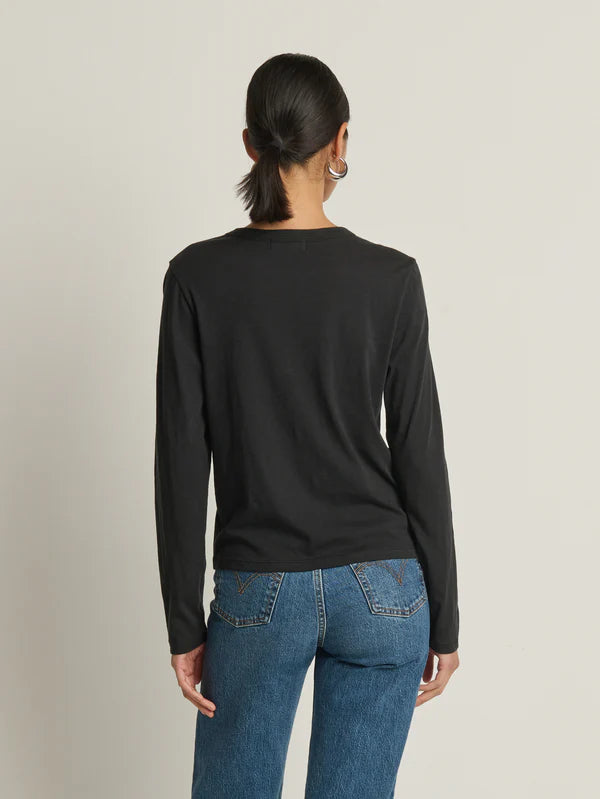 Marion Twist Front Tee in Jet Black
