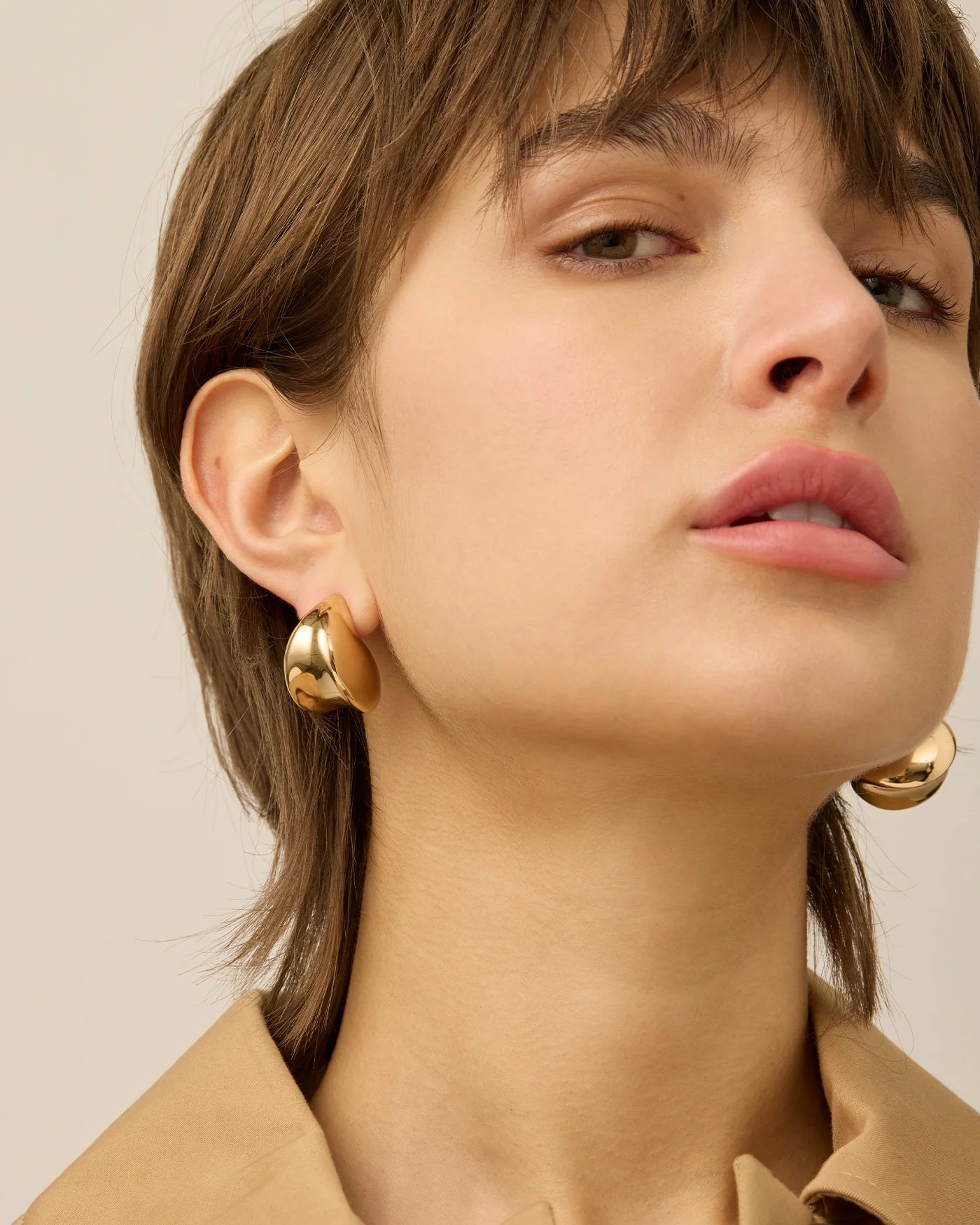 Nouveaux Puff Earrings in Gold