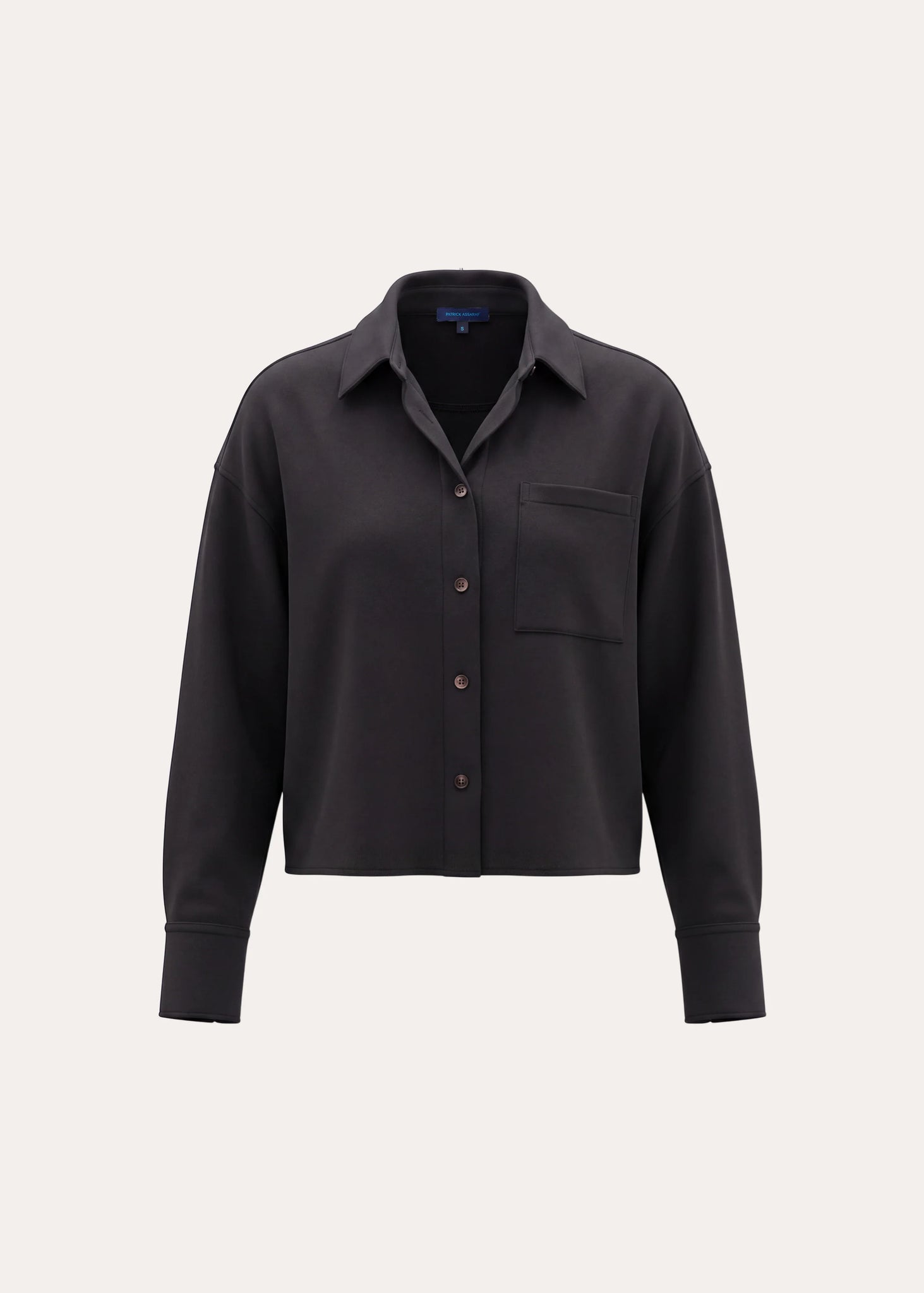 Brushed French Terry Boxy Shirt in Molasses