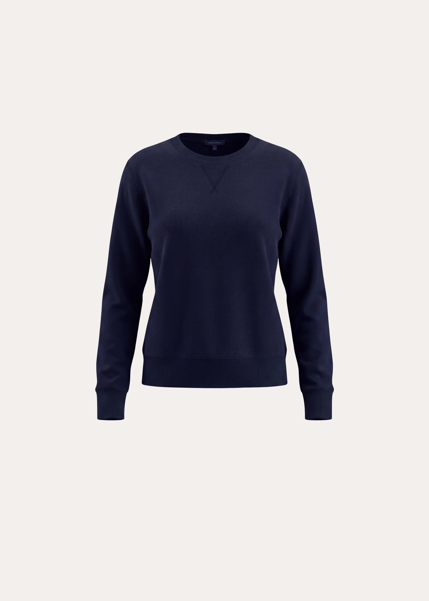 Brushed Pima Cotton Cropped Sweatshirt in Dark Navy