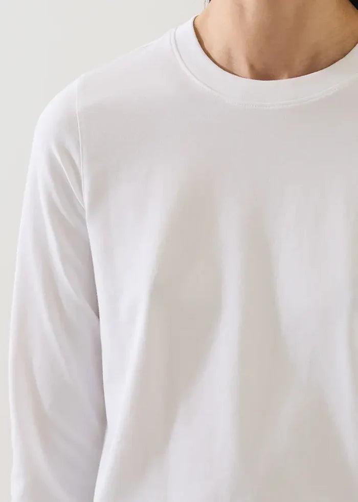 Iconic Pima Cotton Stretch Long Sleeve Baby Tee in White