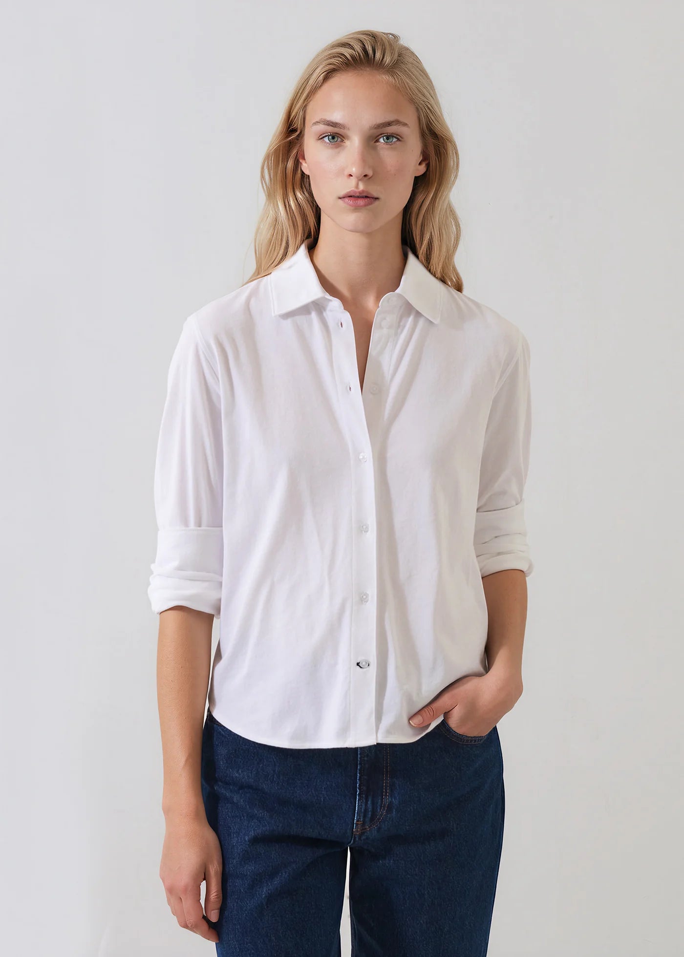 PA Organic Cotton Relaxed Shirt in White
