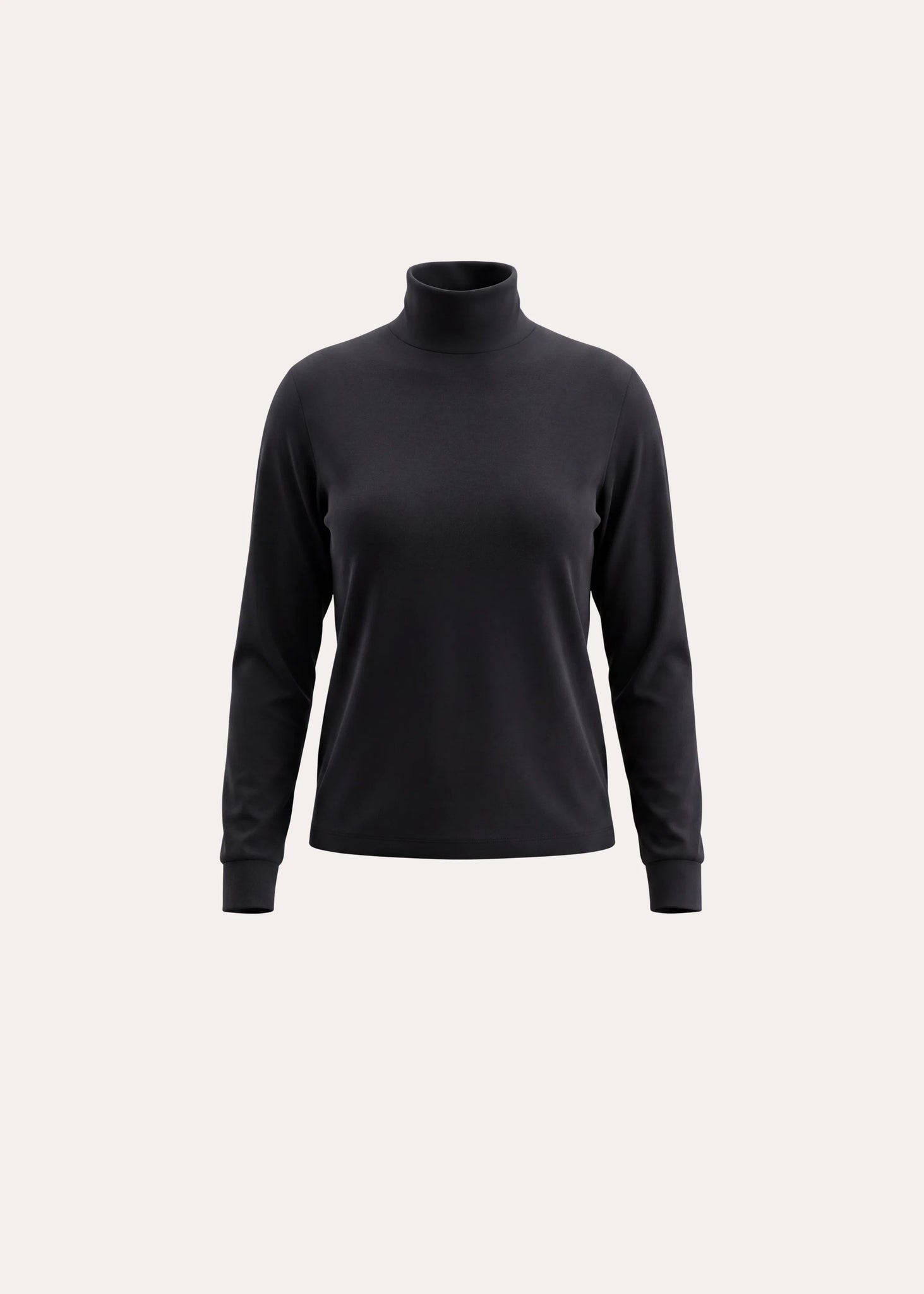 Organic Pima Cotton Oversized Turtleneck in Black