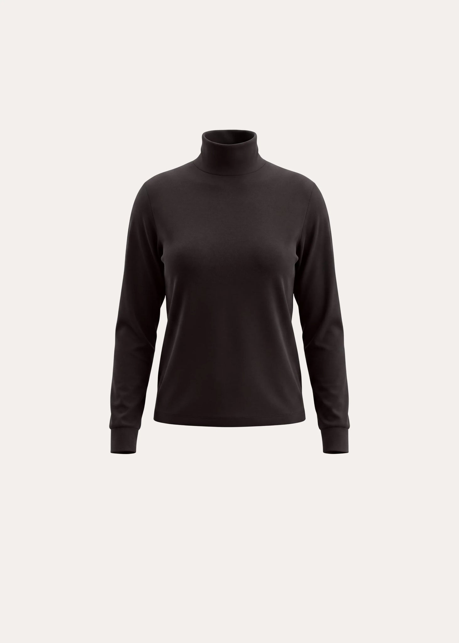 Organic Pima Cotton Oversized Turtleneck in Molasses