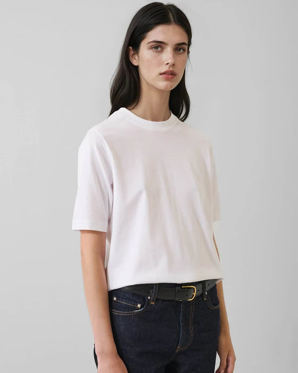 Organic Pima Cotton Relaxed Crew in White