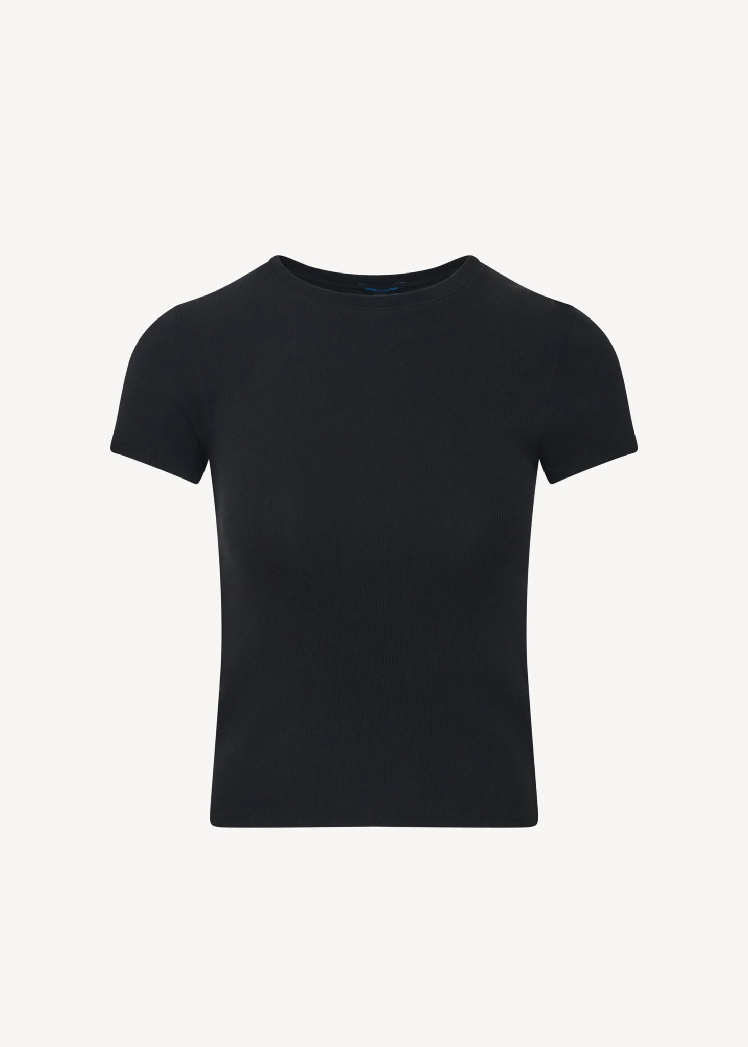 Pima Cotton Stretch Ribbed Baby T-Shirt in Black
