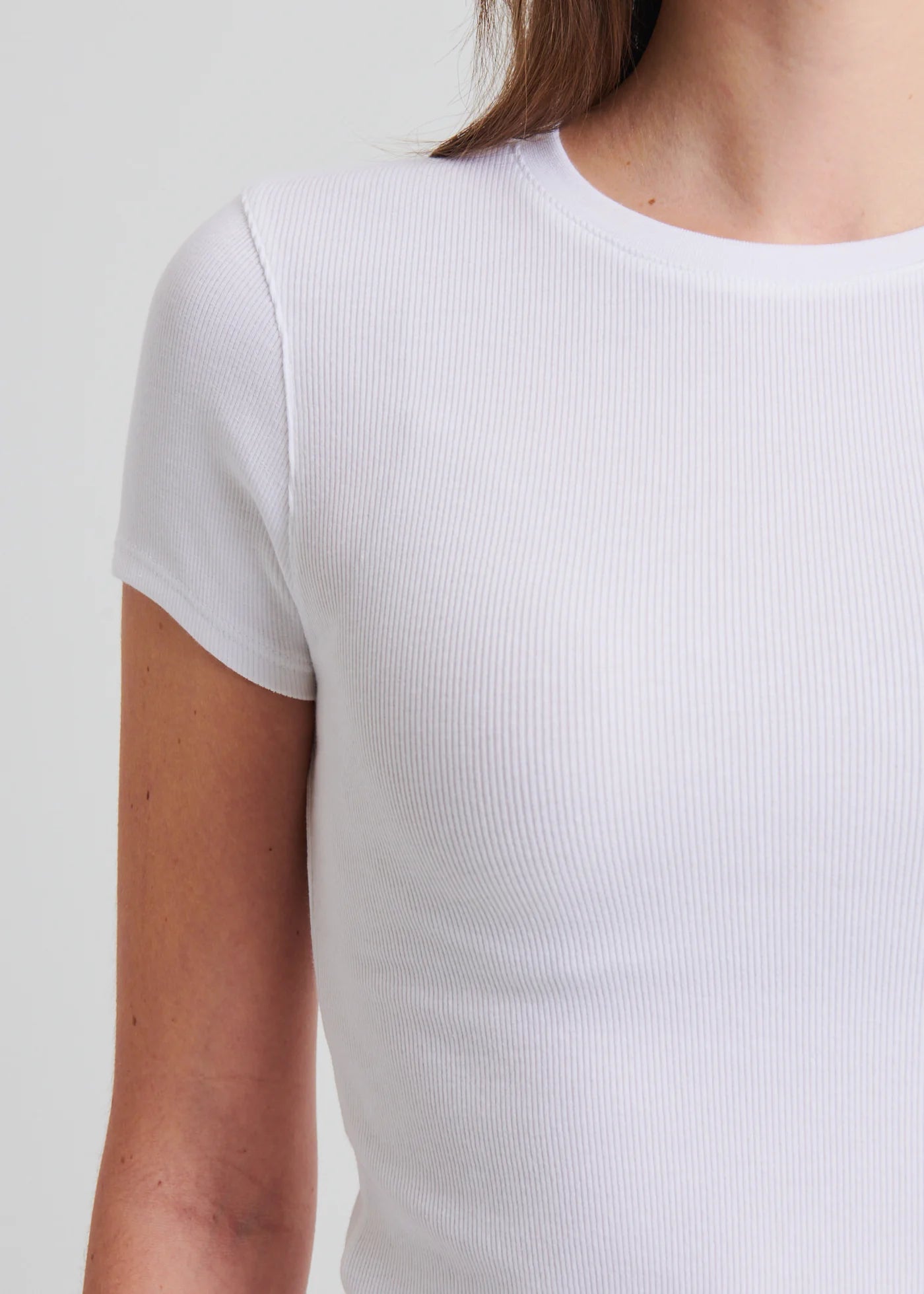 Pima Cotton Stretch Ribbed Baby T-Shirt in White