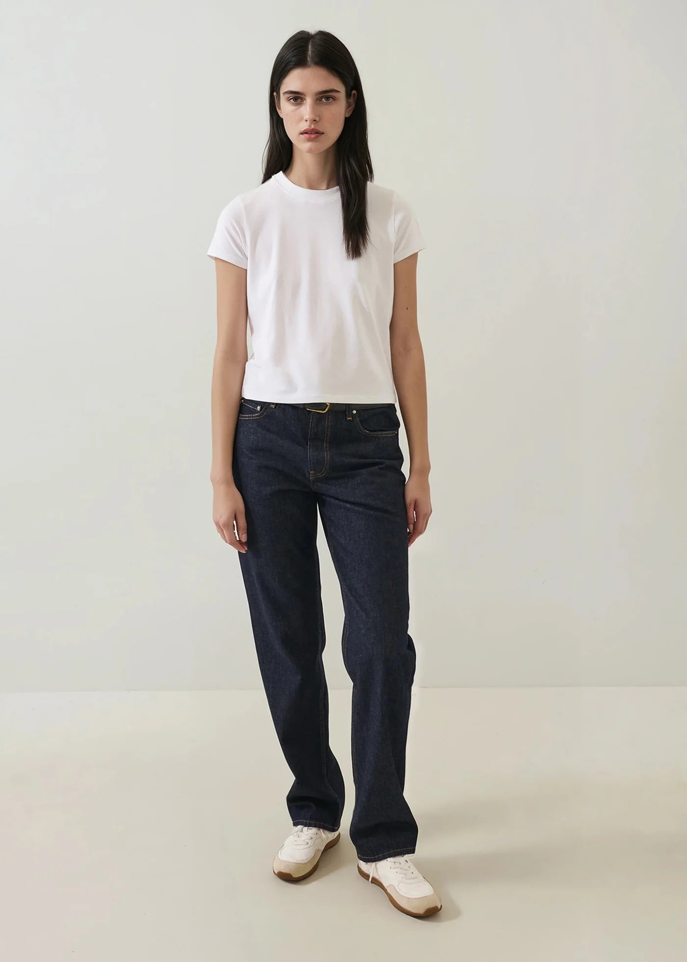 Pima Stretch Short Sleeve Baby Tee in White