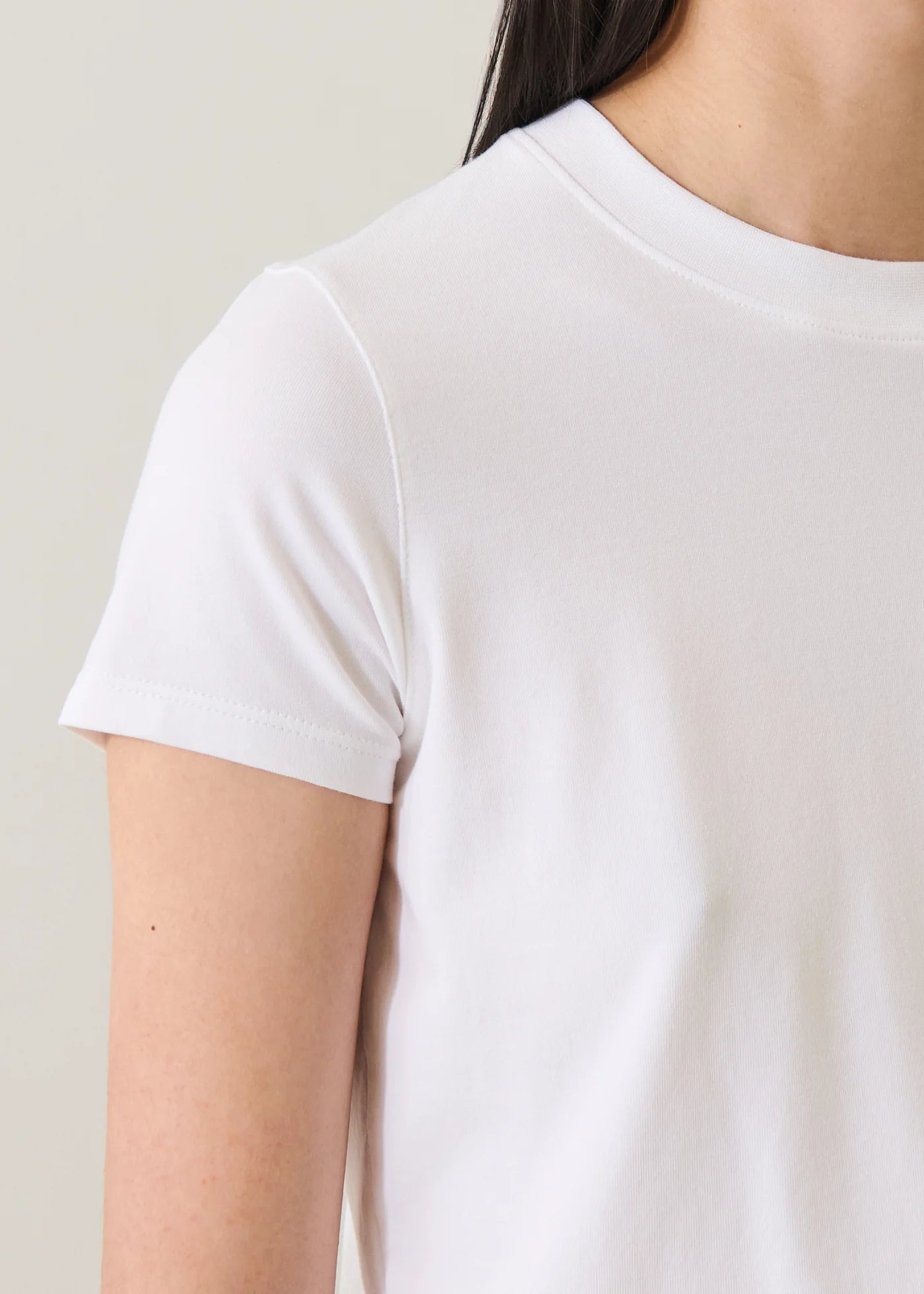 Pima Stretch Short Sleeve Baby Tee in White