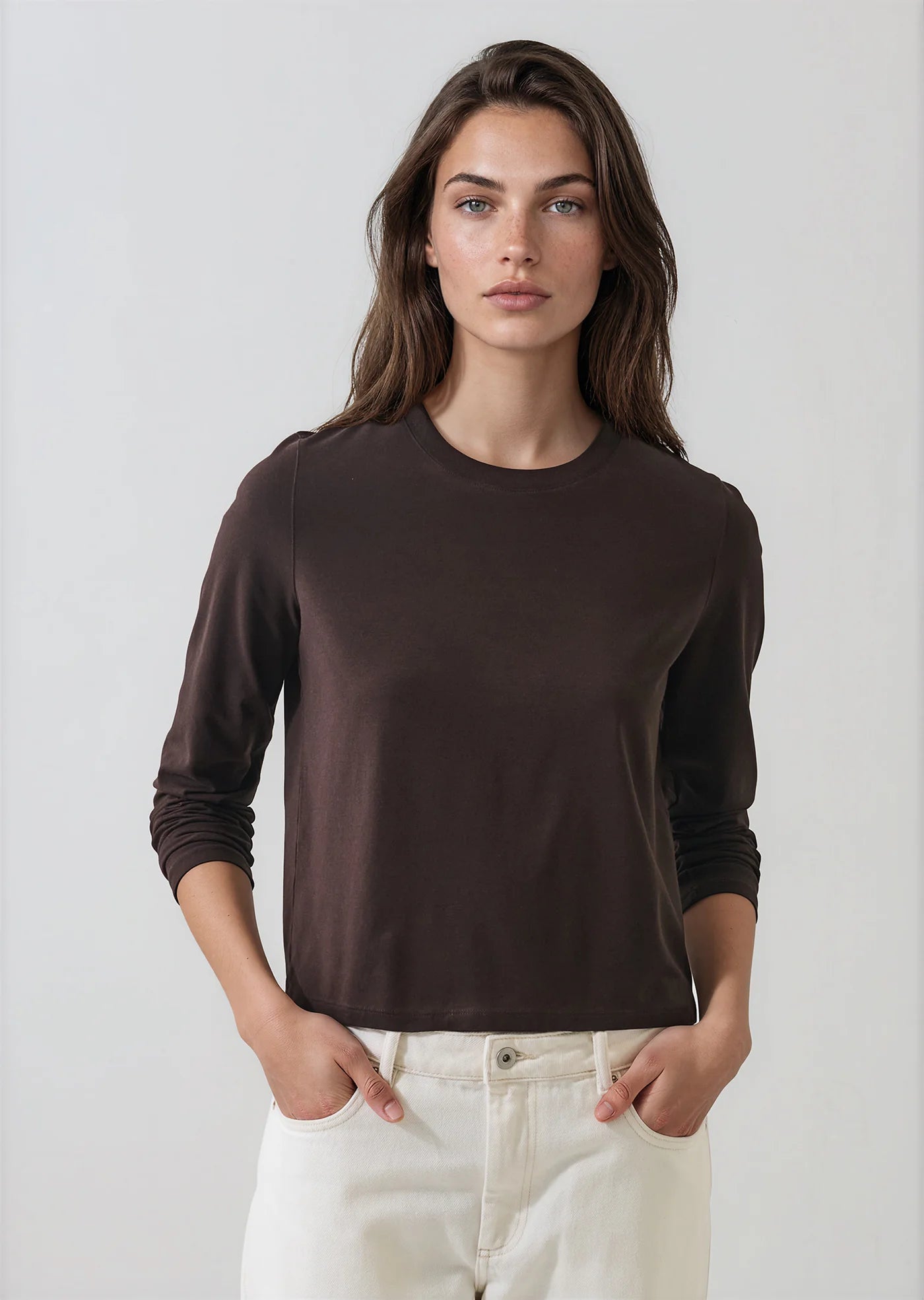 Sublime Reactive Pima Cotton Stretch Long Sleeve Baby T-Shirt in Molasses