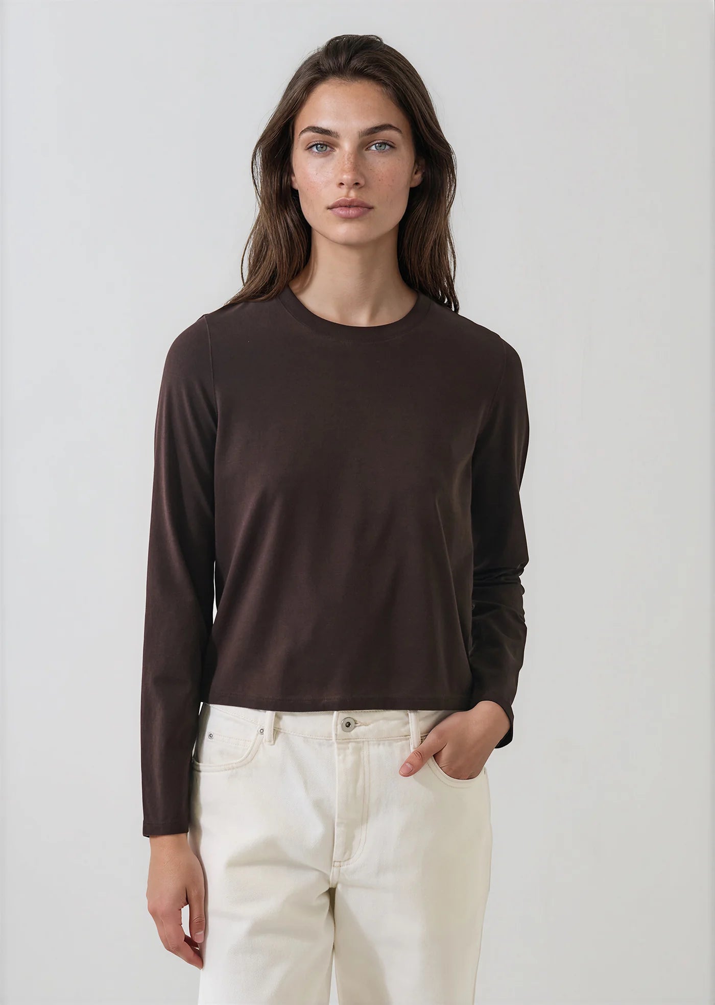 Sublime Reactive Pima Cotton Stretch Long Sleeve Baby T-Shirt in Molasses