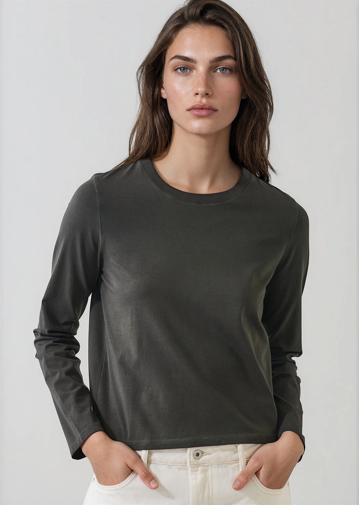Sublime Reactive Pima Cotton Stretch Long Sleeve Baby T-Shirt in Thyme