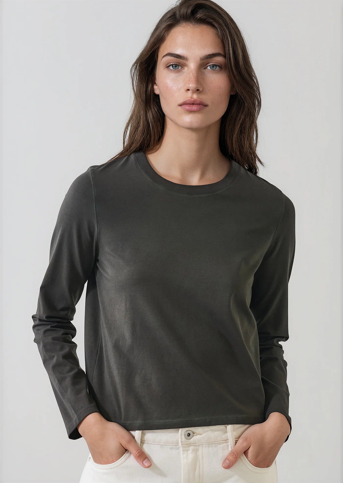 Sublime Reactive Pima Cotton Stretch Long Sleeve Baby T-Shirt in Thyme