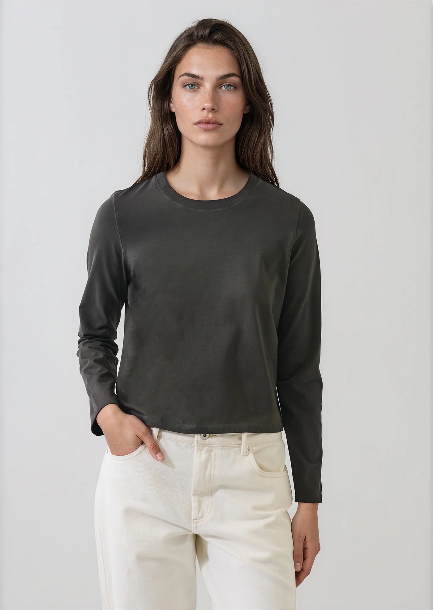 Sublime Reactive Pima Cotton Stretch Long Sleeve Baby T-Shirt in Thyme