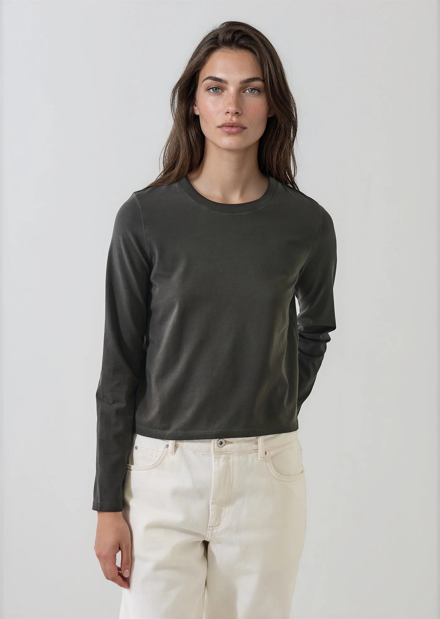 Sublime Reactive Pima Cotton Stretch Long Sleeve Baby T-Shirt in Thyme