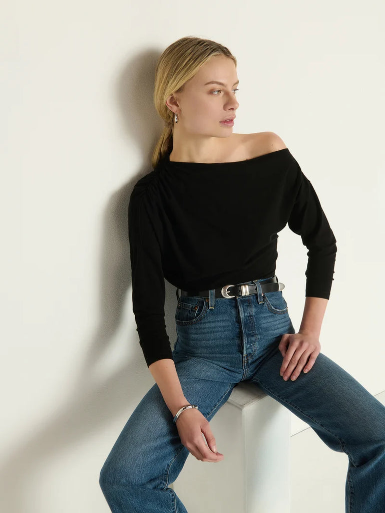 Pietra Off Shoulder Top in Jet Black