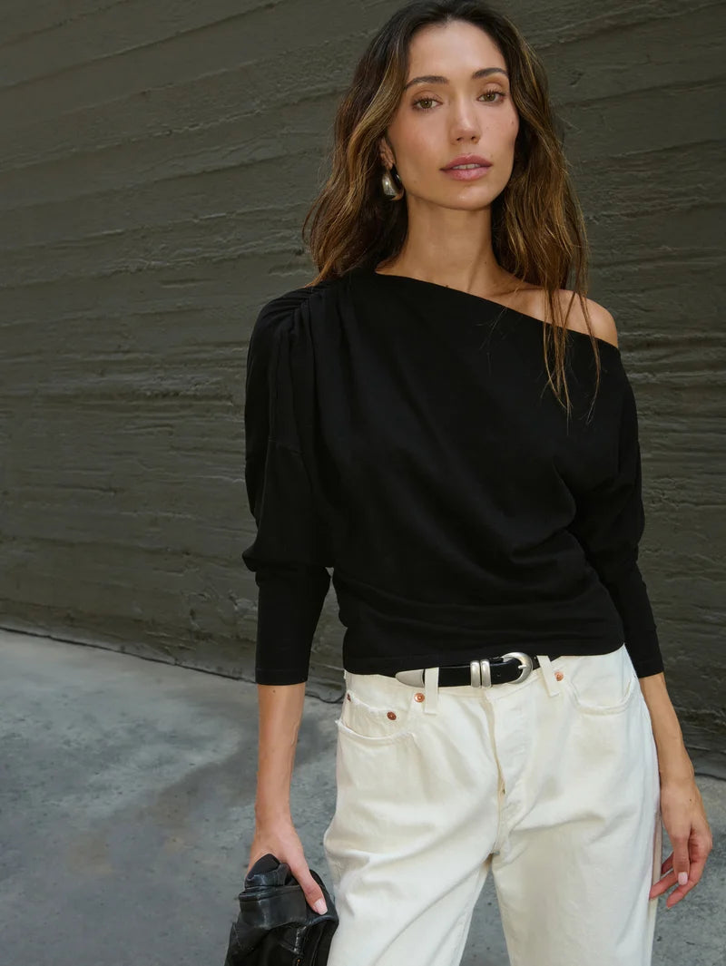 Pietra Off Shoulder Top in Jet Black