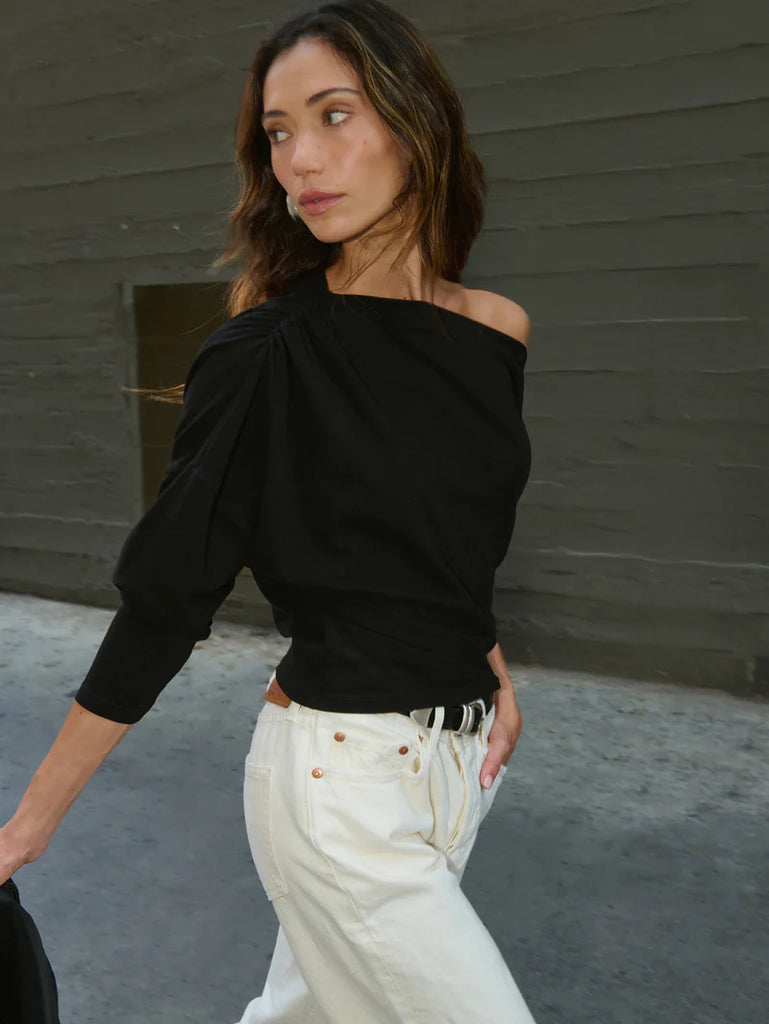Pietra Off Shoulder Top in Jet Black
