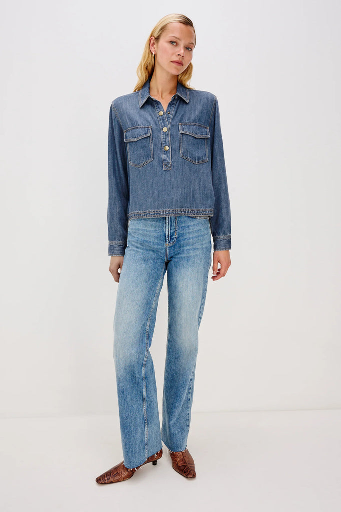 Ports Top in Antique Blue
